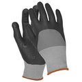 N300 Gray Nylon Nitrile Smooth Finish Coated Gloves w/ Micro Dots (Medium)